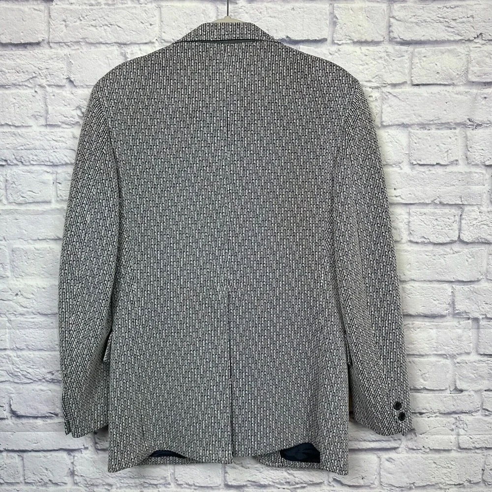VTG 70s Pennys Towncraft Blazer 36R Blue Tweed Leisure Jacket Coat Disco Western